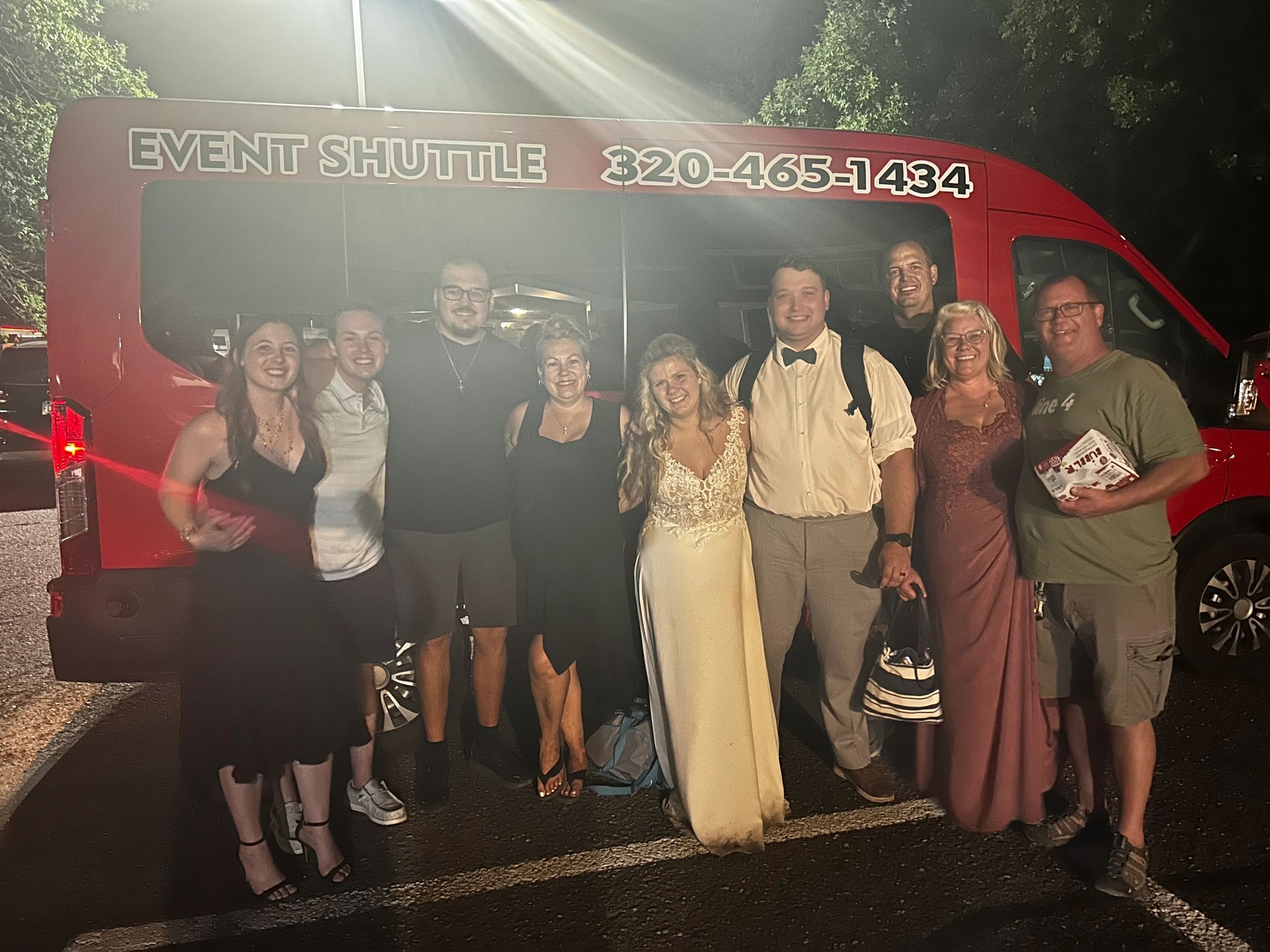 Event shuttle group photo